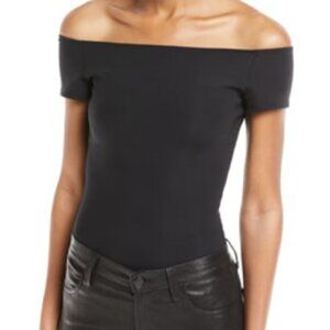 Helmut Lang off the shoulder spandex top